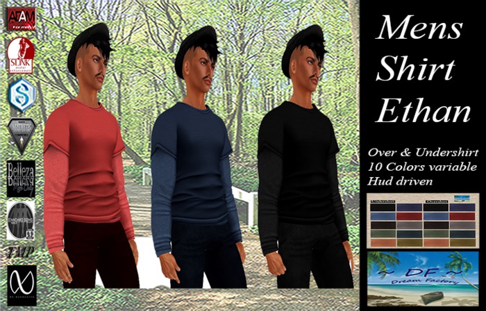 ~DF~Mens Shirt Ethan w_Hud
