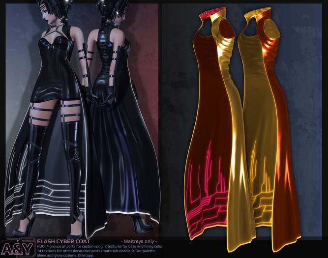 A&Y Flash Cyber Coat - Gold