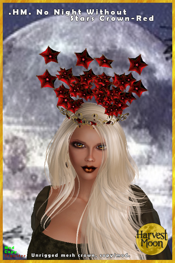 .HM. No Night Without Stars  Headdress Red [Add and Click]