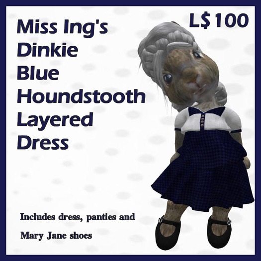 Miss Ing's Dinkie Blue Houndstooth Layered Dress Set
