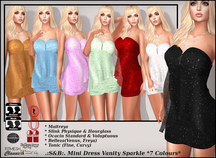 .:S&B:. Mini Dress Vanity Sparkle *7 Colours*