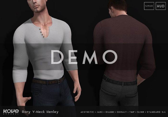DEMO [KOVE] Rory V-Neck Henley (Add Me)