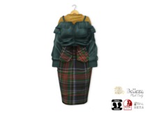 {amiable}Mesh Off Soulder with High Waist Skirt03