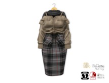 {amiable}Mesh Off Soulder with High Waist Skirt01