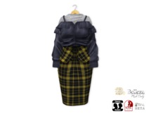 {amiable}Mesh Off Soulder with High Waist Skirt05