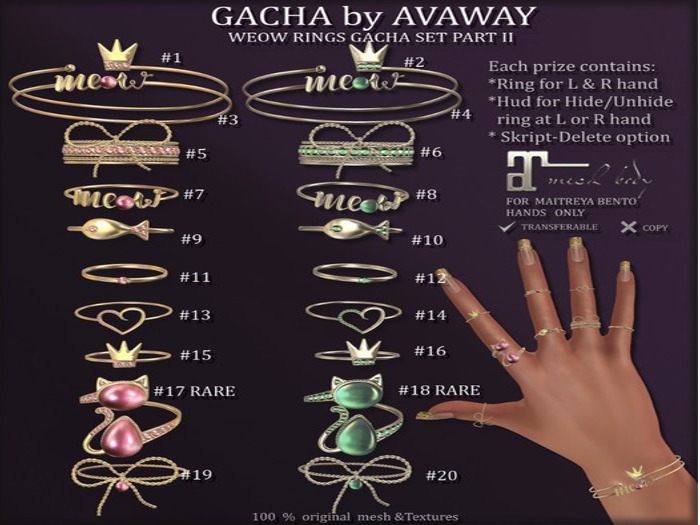 *AvaWay* MEOW_RING #19__M