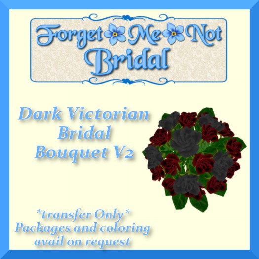 ~Forget~Me~Not Bridal Dark Victorian Bouquet V2