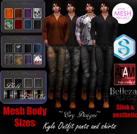 ~ED~KYLE OUTFIT MESH BODY SIZES