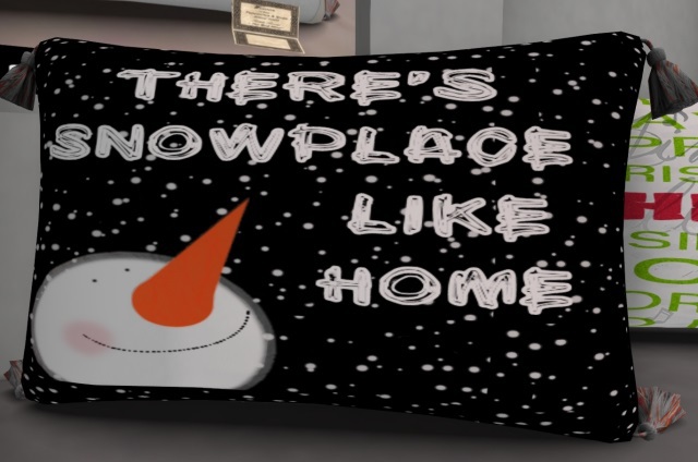 accent pillow "snow place like home"