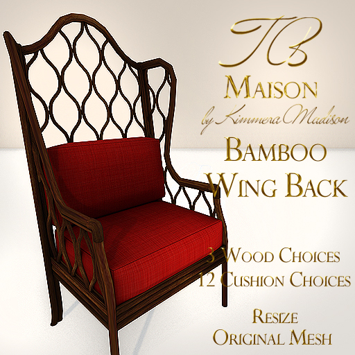 TB Maison Bamboo Wingback Chair,   ADD to unpack