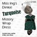 Miss ing's dinkie turquoise mistery wrap dress set pic