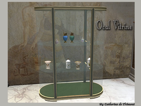 "CdT"  Oval Vitrine golden metal