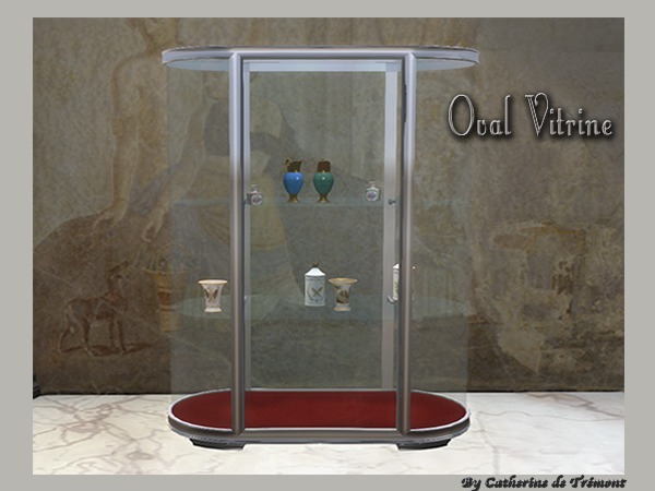 "CdT"  Oval Vitrine silver metal