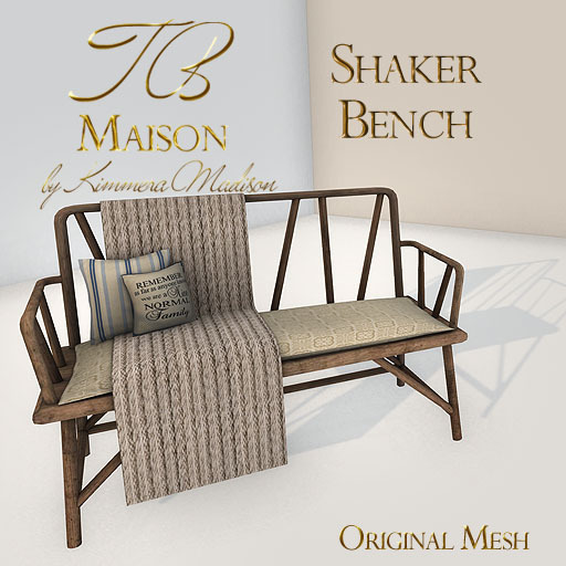TB Maison Shaker Bench, BOXED   ADD to unpack