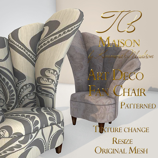 TB Maison Art Deco Chair, Patterned,   ADD to unpack