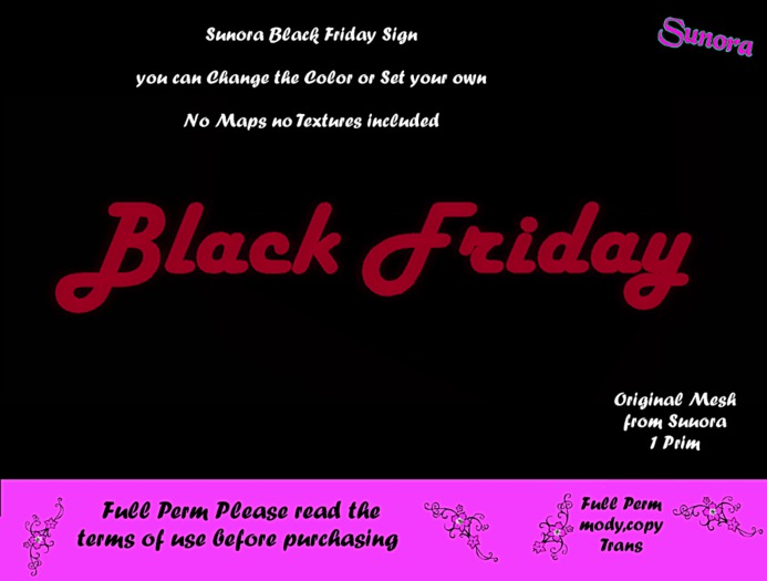 Sunora Black Friday Sign