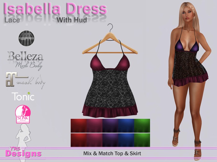 Isabella Dress With Hud Lace
