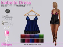 Isabella Dress With Hud Black
