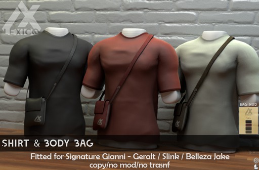 -Lexico- Shirt & Body Bag (Red)