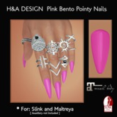 [H&A Designs] - Pink Bento Pointy Nails