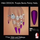 [H&A Designs] - Purple Bento Pointy Nails