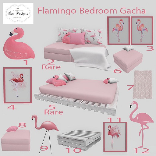 Bee designs Flamingo Bedroom gacha 3