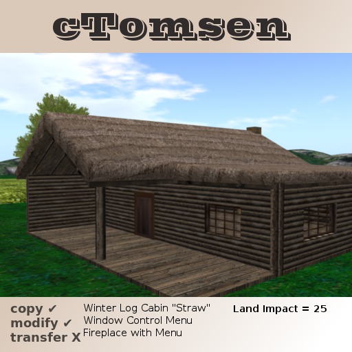 Log Cabin with Straw Roof