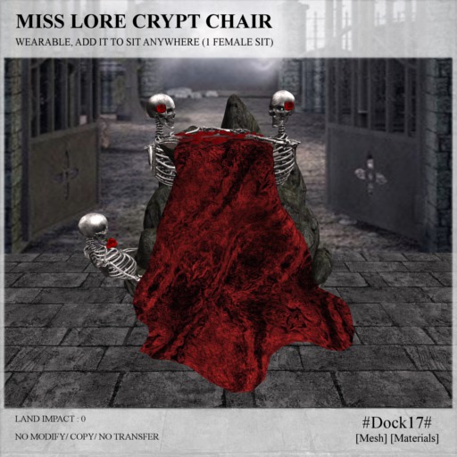 #Dock17# Wearable Miss Lore Crypt chair(Red)  (ADD to unpack)