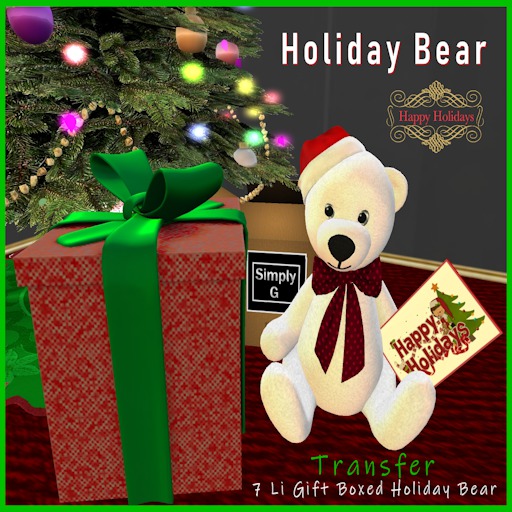SG Stuffed Holiday Bear wCard Boxed