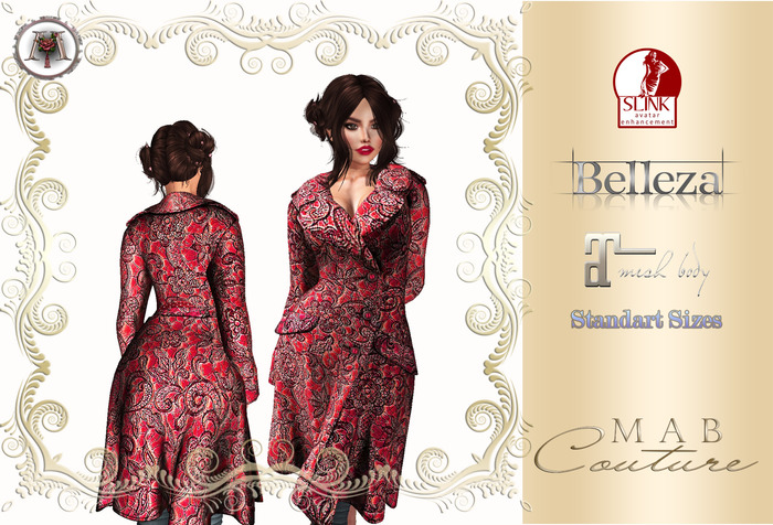MAB Coat Brocade Rosa, Maitreya, Slink, Belleza , Fall, Materials 