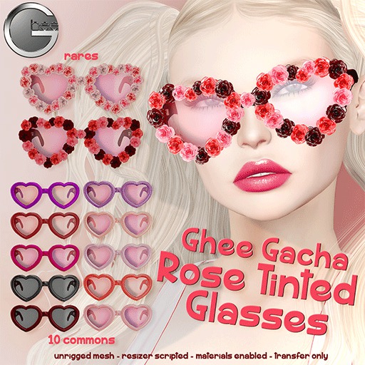 Ghee GACHA - Rose Tnted Glasses - Black 