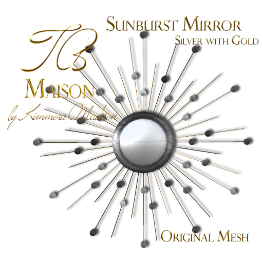 TB Maison Sunburst Mirror Silver with Gold