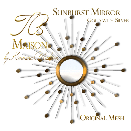TB Maison Sunburst Mirror Gold with Silver