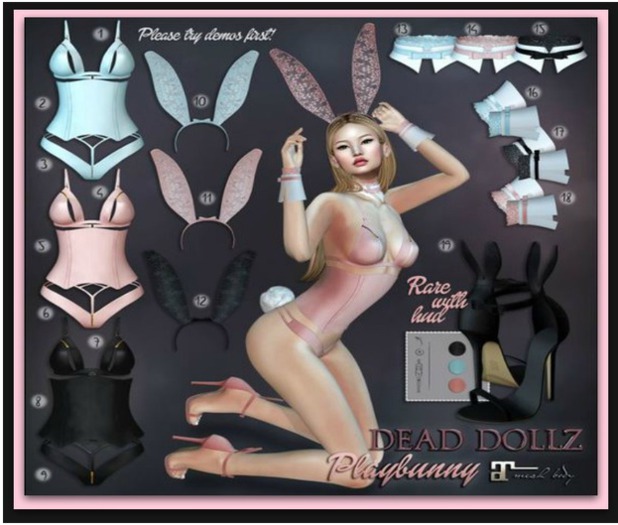 Dead Dollz - PlayBunny Cuffs Sky- DON'T REZ
