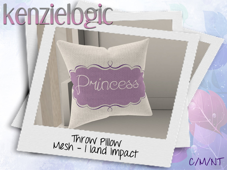 Second Life Marketplace - Kenzielogic: Throw Pillow - Princess