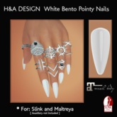 [H&A Designs] - White Bento Pointy Nails