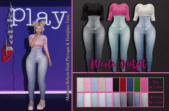 Tatiko - Nicole Outfit 10 color HUD