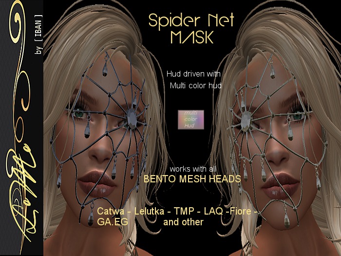 [ IBAN ] //122 MESH SPIDER NET MASK BENTO wHUD All Mesh Models & Bodys
