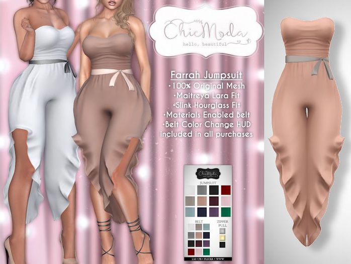 ChicModa // Farrah Jumpsuit // PEACH