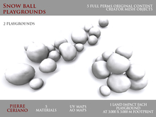 Snow ball playgrounds - 1 LI each - 5 FULL PERMS Meshes