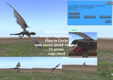 Dragon Rigid Mesh  Flies in Circle with menu speed  w sounds BX