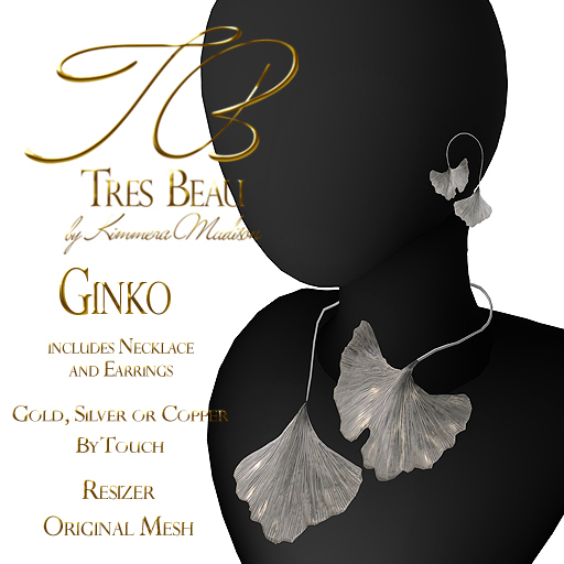 Tres Beau Ginko Leaf Jewelry set BOXED, ADD to unpack