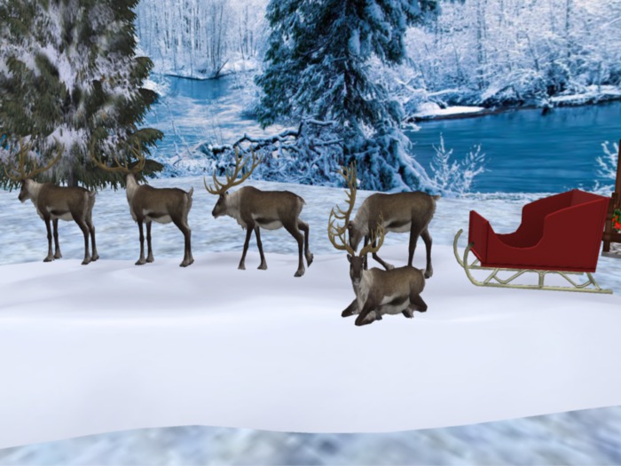 Sleigh with reindeers - LI 9