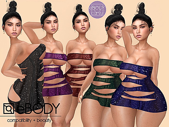 T.P.G.P eBODY CURVY BLACK 'V1 jOY" DRESS
