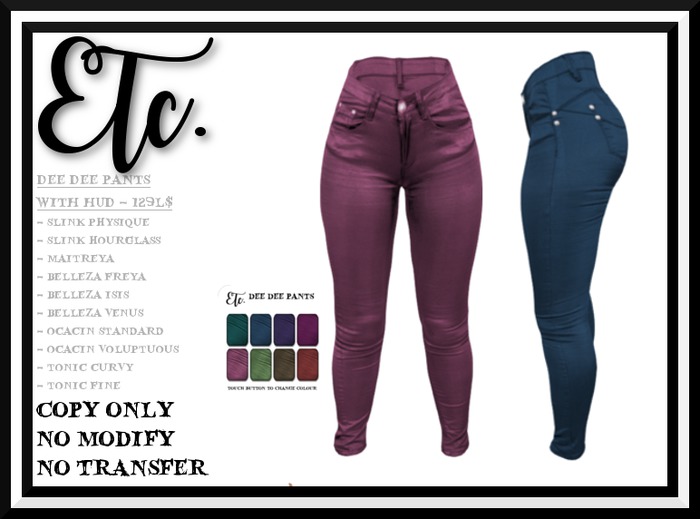 Etc. Dee Dee Pants WITH HUD