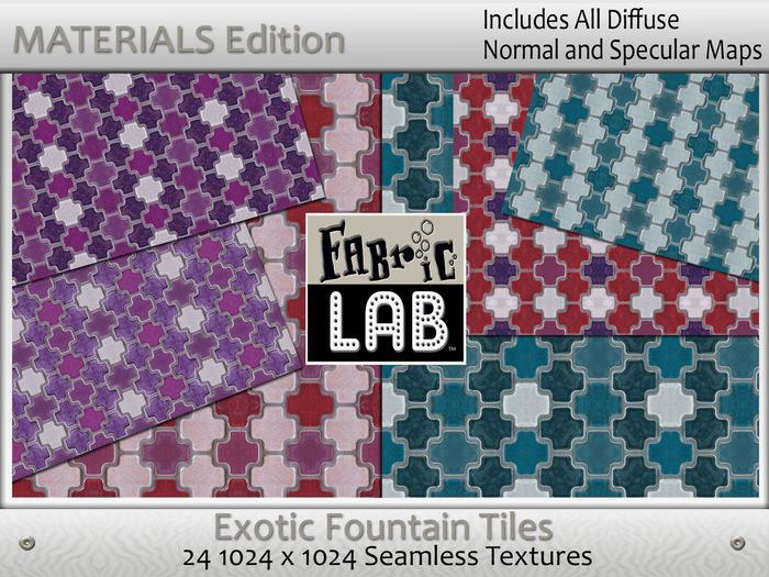 Fabric Lab ME Moorish Fountain Tiles Texture Collection