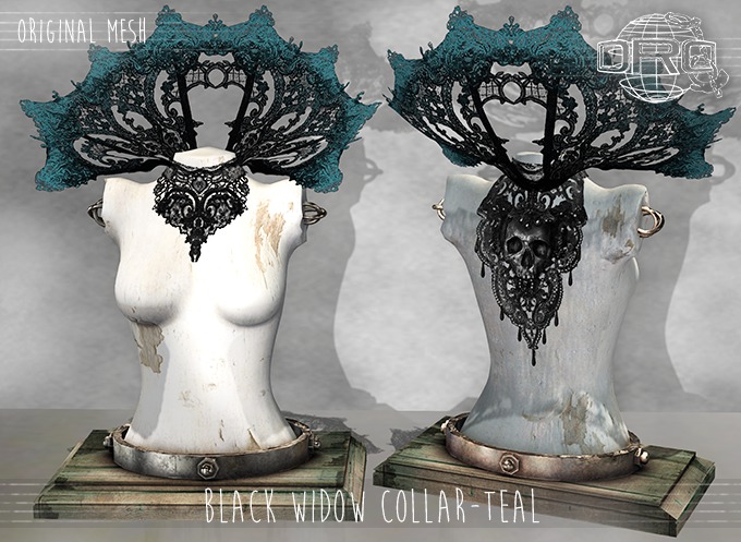 -DRD- Black Widow Collar - Teal (add)