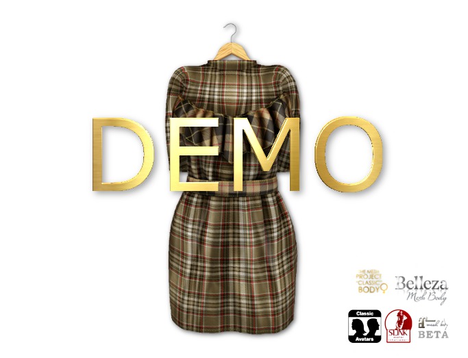 {amiable}Mesh Plaid Mini Dress(DEMO)