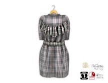 {amiable}Mesh Plaid Mini Dress05