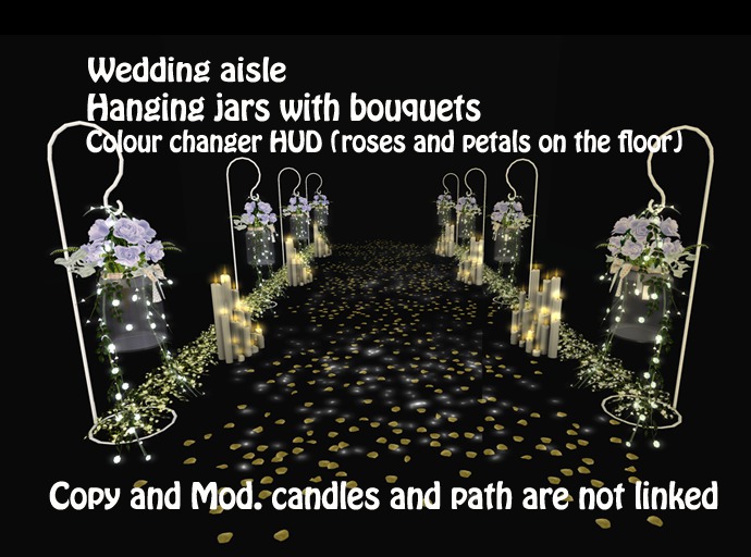 S55 Aisle hanging jars with bouquets BOX